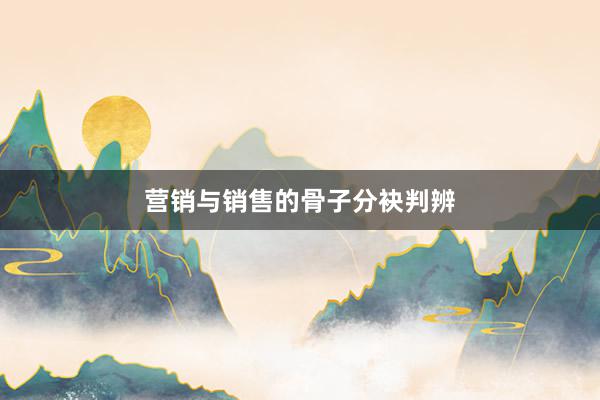 营销与销售的骨子分袂判辨